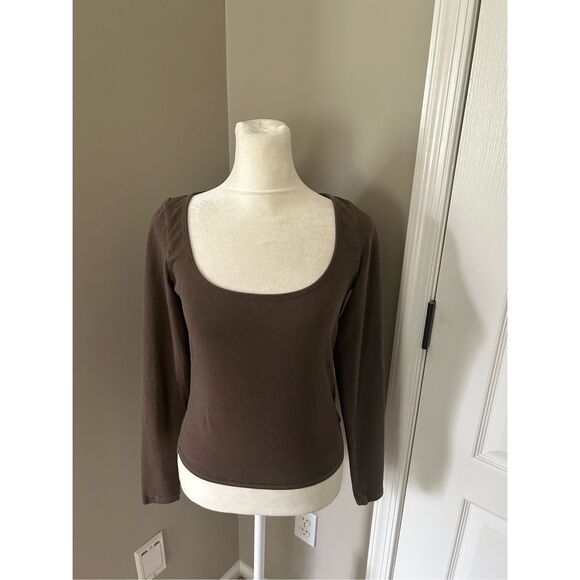 SKIMS Tops - SKIMS Women’s Soft Lounge Long Sleeve Top Cocoa Brown 92% Cotton